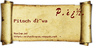 Pitsch Éva névjegykártya